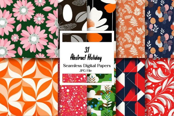 Abstract Holiday Digital Paper: A Creative Resource for Modern Designers