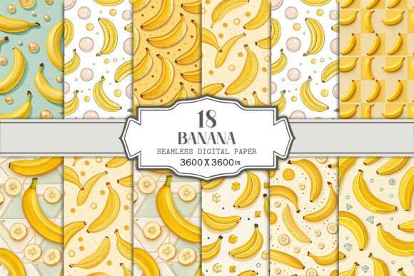 Banana Seamless Pattern Bundle