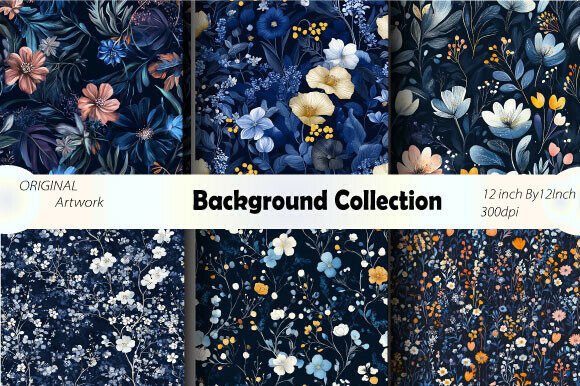 Blue Floral Background Aesthetic Texture