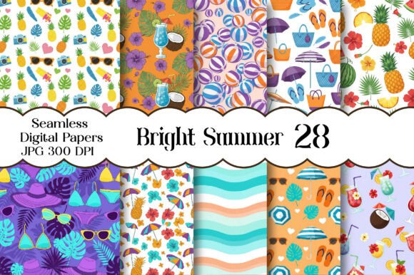 Bright Summer Digital Paper: Infuse Your Designs with Sunshine and Energy