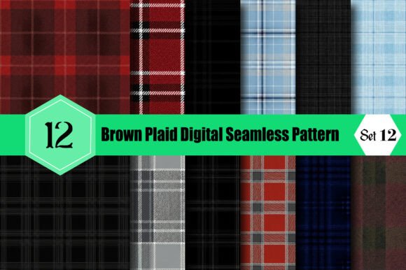 Brown Plaid Digital Seamless Pattern