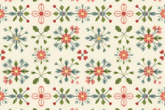 Folk Art Red Floral Seamless Paper: A Timeless Canvas for Creative Expression