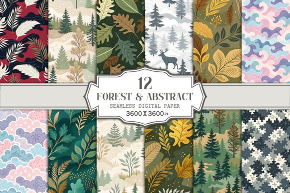 Forest Abstract Seamless Pattern: A Versatile Design for Modern Creativity