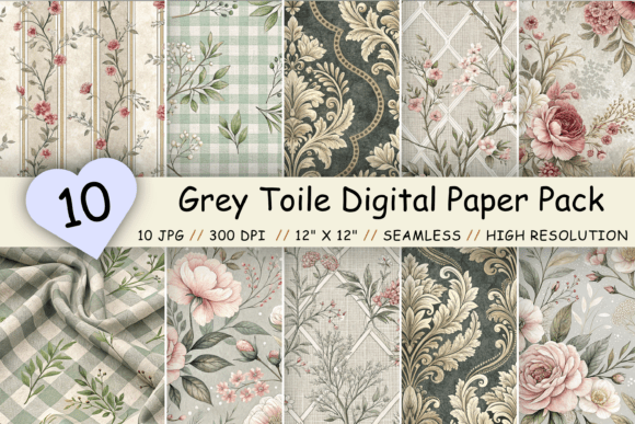 Grey Toile Digital Paper Pack, Vintage: A Comprehensive Evaluation