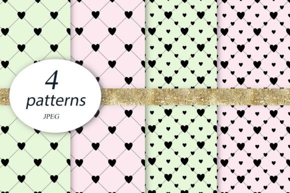 Hearts Digital Paper Pink Green Grid: A Versatile Design Resource