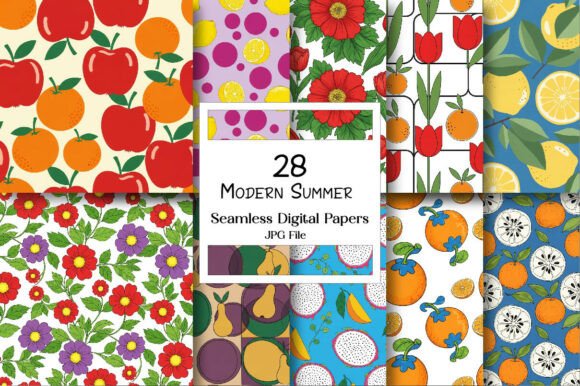 Modern Summer Digital Paper: A Stylish Solution for Your Creative Projects