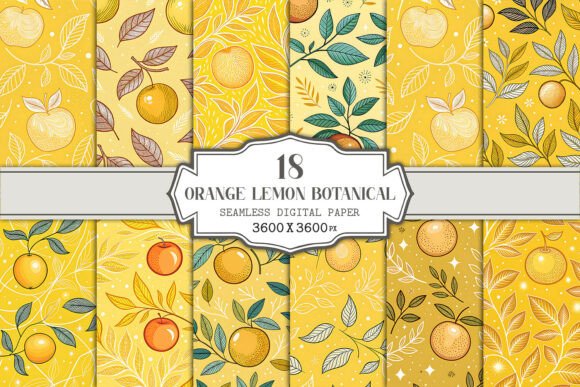 Orange Lemon Botanical Seamless Pattern