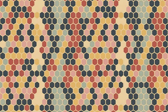Organic Vintage Hexagon Zebra Pattern