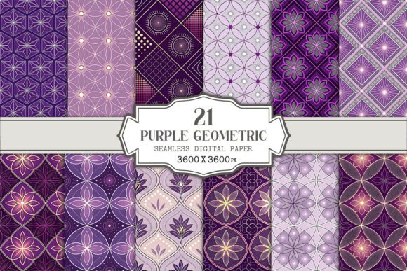Purple Geometric Seamless Pattern Bundle: A Strategic Design Resource for Creatives and Businesses