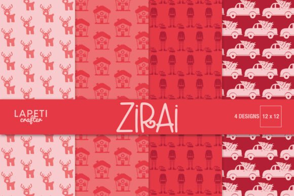 Red Christmas Digital Papers Pack