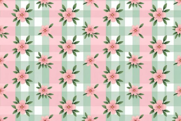 Retro Pink Flower Checkered Pattern: A Nostalgic Design for Modern Spaces