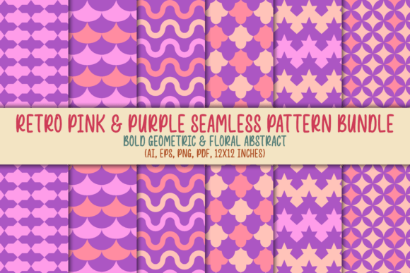 Retro Pink Purple Seamless Pattern: A Stylish Addition to Your Design Projects