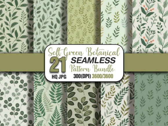 Soft Green Botanical Seamless Pattern: A Versatile Design for Modern Creativity