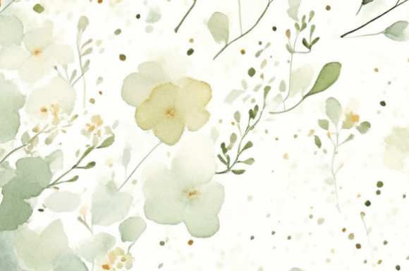 Soft Green Botanical Watercolor Floral P