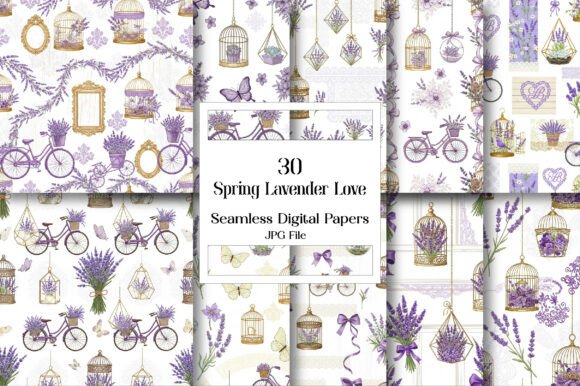 Spring Lavender Love Digital Paper: A Versatile Creative Resource