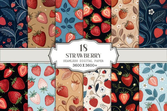Strawberry Seamless Pattern Bundle – Vin