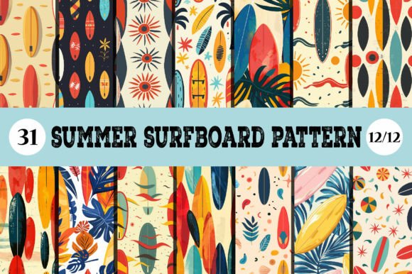 Summer Surfboard Pattern: A Vibrant Addition to Your Design Projects
