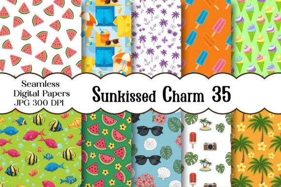 Sunkissed Charm Digital Papers