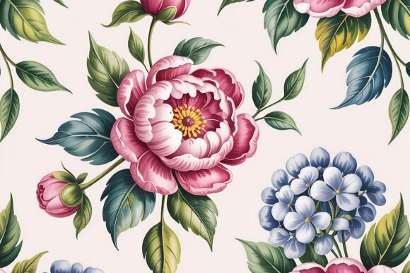 Vintage Rose Peony Floral Pattern: A Timeless Addition to Your Creative Projects