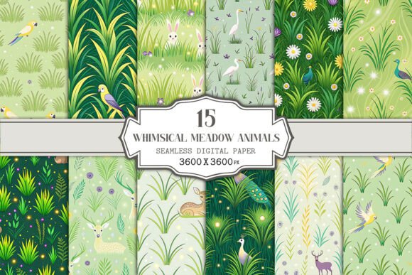 Whimsical Meadow Animals Seamless
